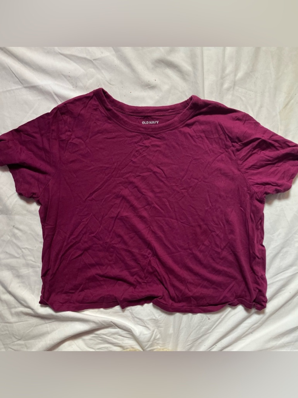 Old Navy Cropped Crewneck Tee — Plum Purple